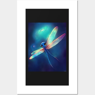 Cute Space Dragonfly T-Shirt Posters and Art